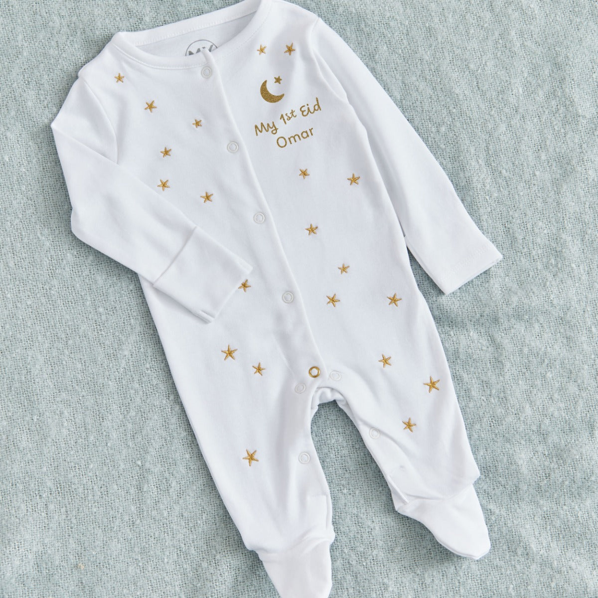 Personalised Eid Gold Sleepsuit