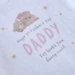 Personalised Father’s Day Baby Bear Bodysuit in White and Pink