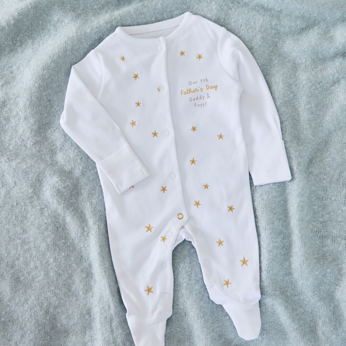 Personalised Our 1st Father’s Day Gold Star Sleepsuit
