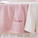 Personalised Fleece Lined Blanket in Pink