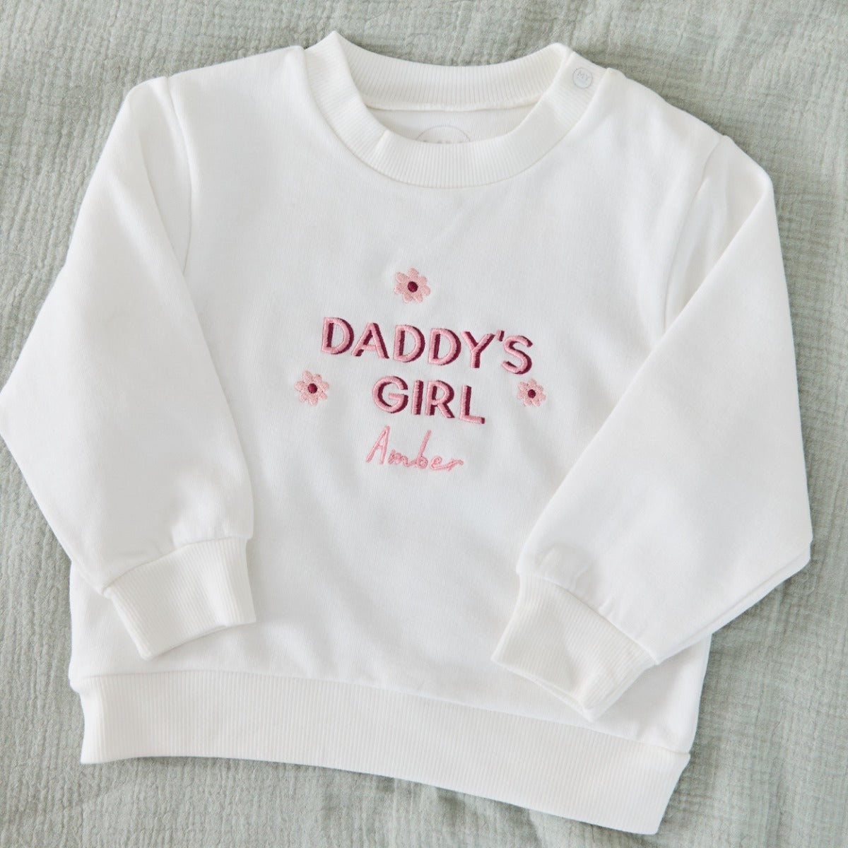 Personalised Daddy’s Girl Flower Ecru Sweatshirt