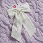 Personalised Name Ivory Hair Bow Clip