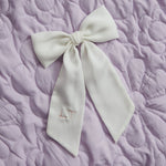 Personalised Name Ivory Hair Bow Clip