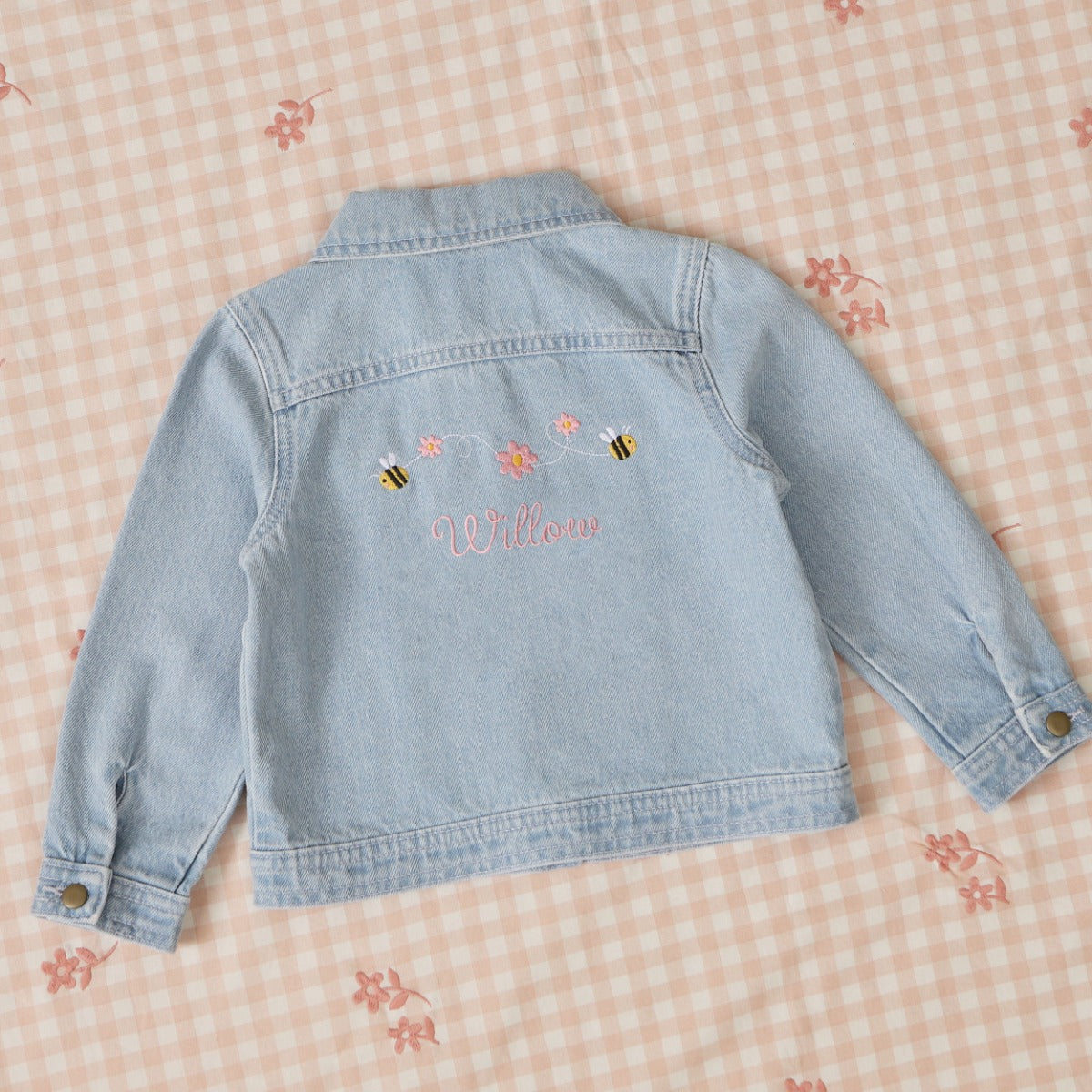 Personalised Bumblebee Stonewash Denim Jacket