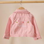 Personalised Bumblebee Pink Frill Denim Jacket