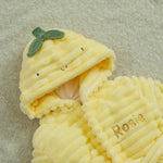 Personalised Lemon Ribbed Fleece Robe