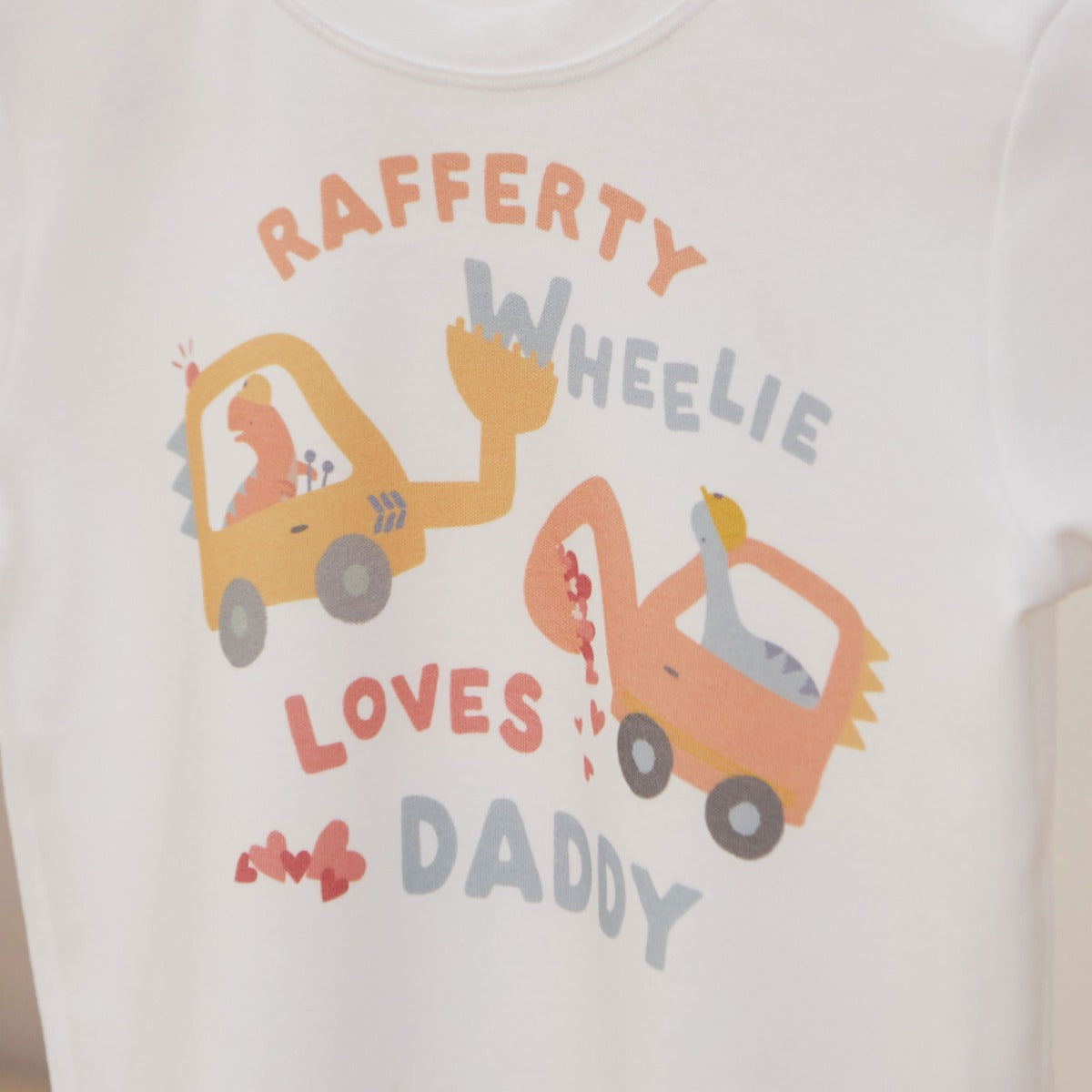 Personalised Valentines Digger White T-Shirt