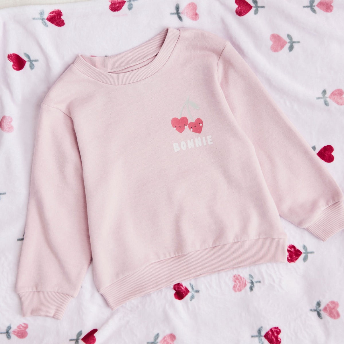 Personalised Love You Cherry Much Pink Sweater