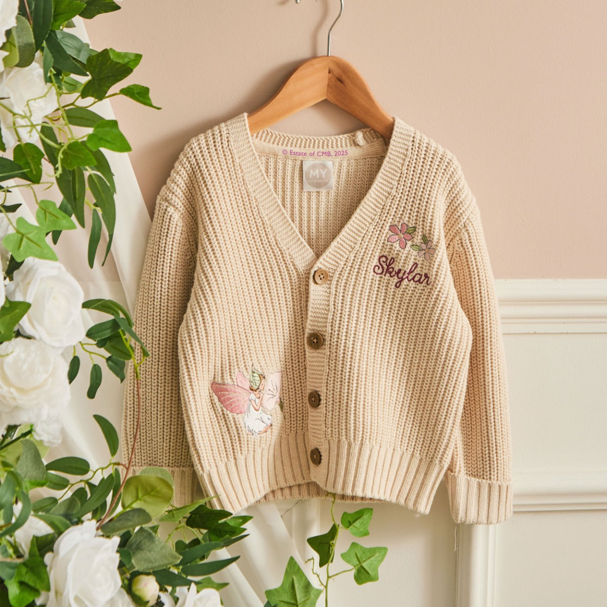 Personalised Flower Fairies™ Oatmeal Cardigan 