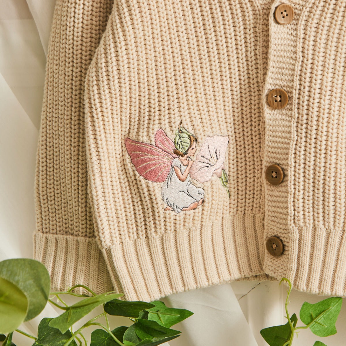 Personalised Flower Fairies™ Oatmeal Cardigan 