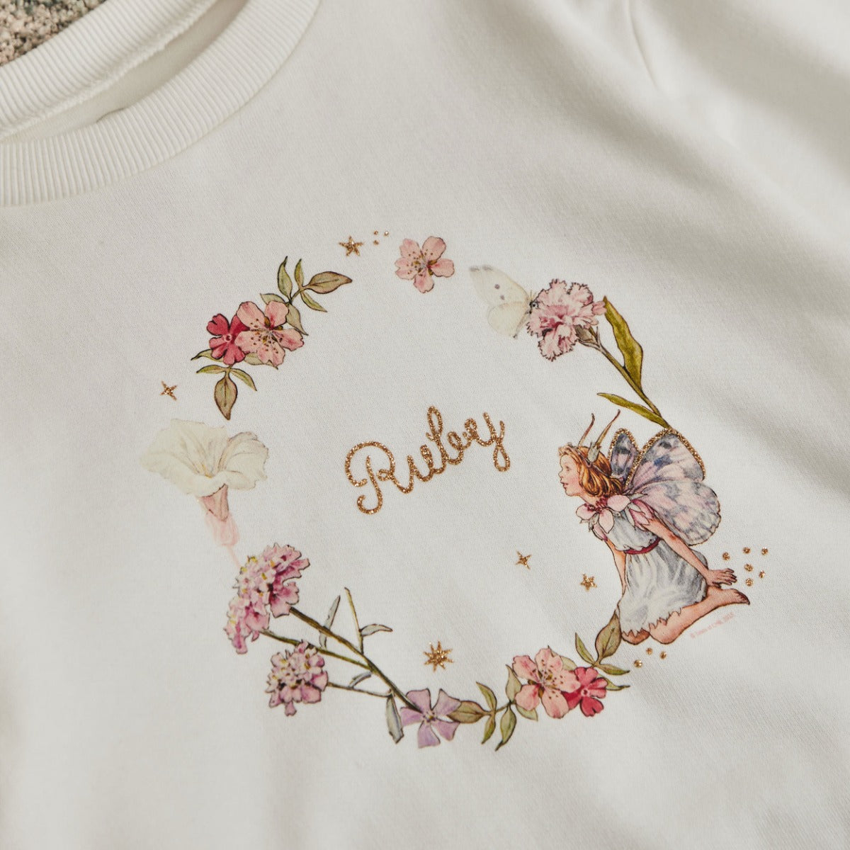 Personalised Flower Fairies™ Wreath Ecru Sweatshirt