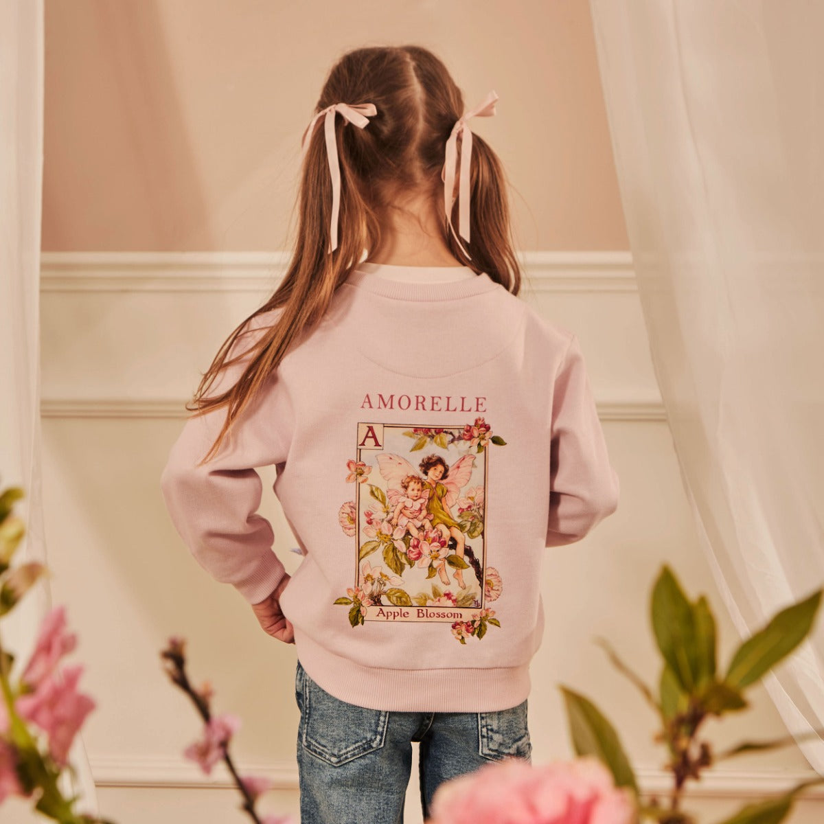 Personalised Flower Fairies™ Back Design Pink Sweatshirt