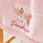 Personalised Flower Fairies™ Pink Knitted Shawl
