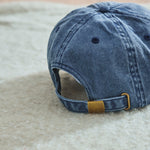 Personalised Vintage Daddy Cap in Denim Blue