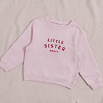 Personalised Little Sister Sweatshirt in Pink