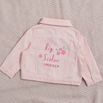 Personalised Big Sister Pink Denim Jacket 