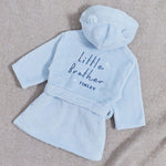 Personalised Little Brother Blue Fleece Robe