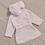 Personalised Little Sister Pink Fleece Robe