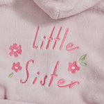 Personalised Little Sister Pink Fleece Robe