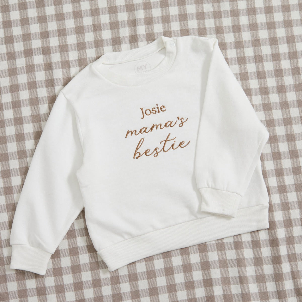 Personalised Mama's Little Bestie White Sweatshirt