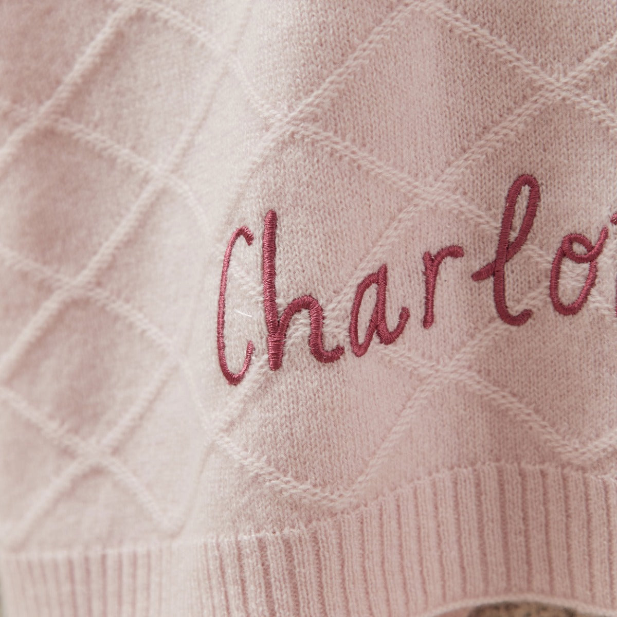Personalised Pink Cashmere Blanket