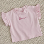 Personalised Pink Frill T-Shirt
