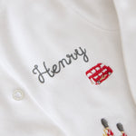 Personalised Heritage London Embroidered Organic Cotton Sleepsuit