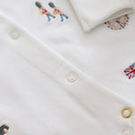 Personalised Heritage London Embroidered Organic Cotton Sleepsuit