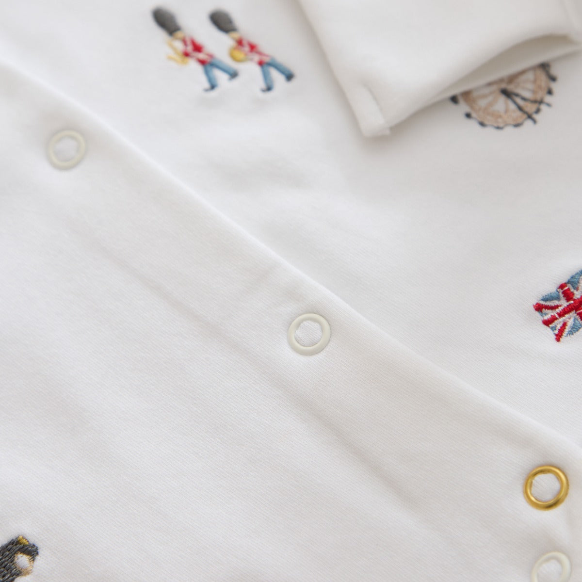 Personalised Heritage London Embroidered Organic Cotton Sleepsuit