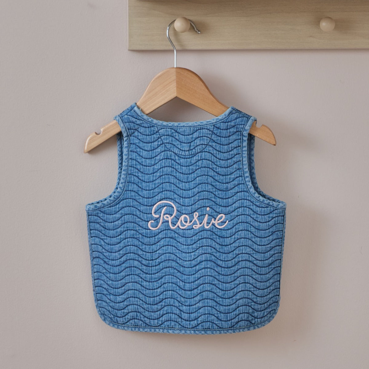 Personalised Back Name Denim Gilet