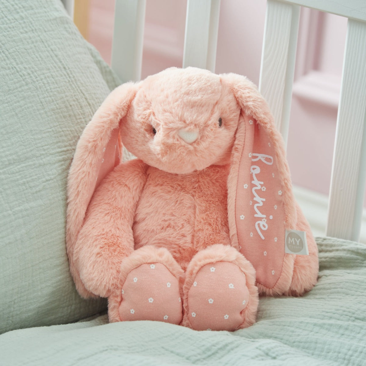 Personalised Peach Sorbet Bunny Soft Toy