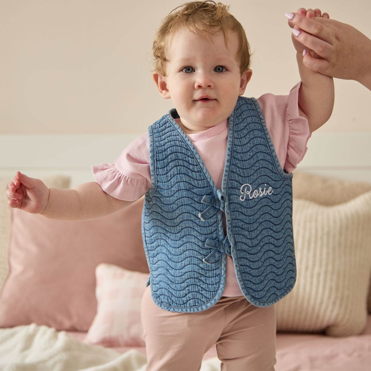Personalised Front Name Denim Gilet