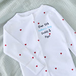 Personalised Our 1st Father's Day Red Heart Sleepsuit