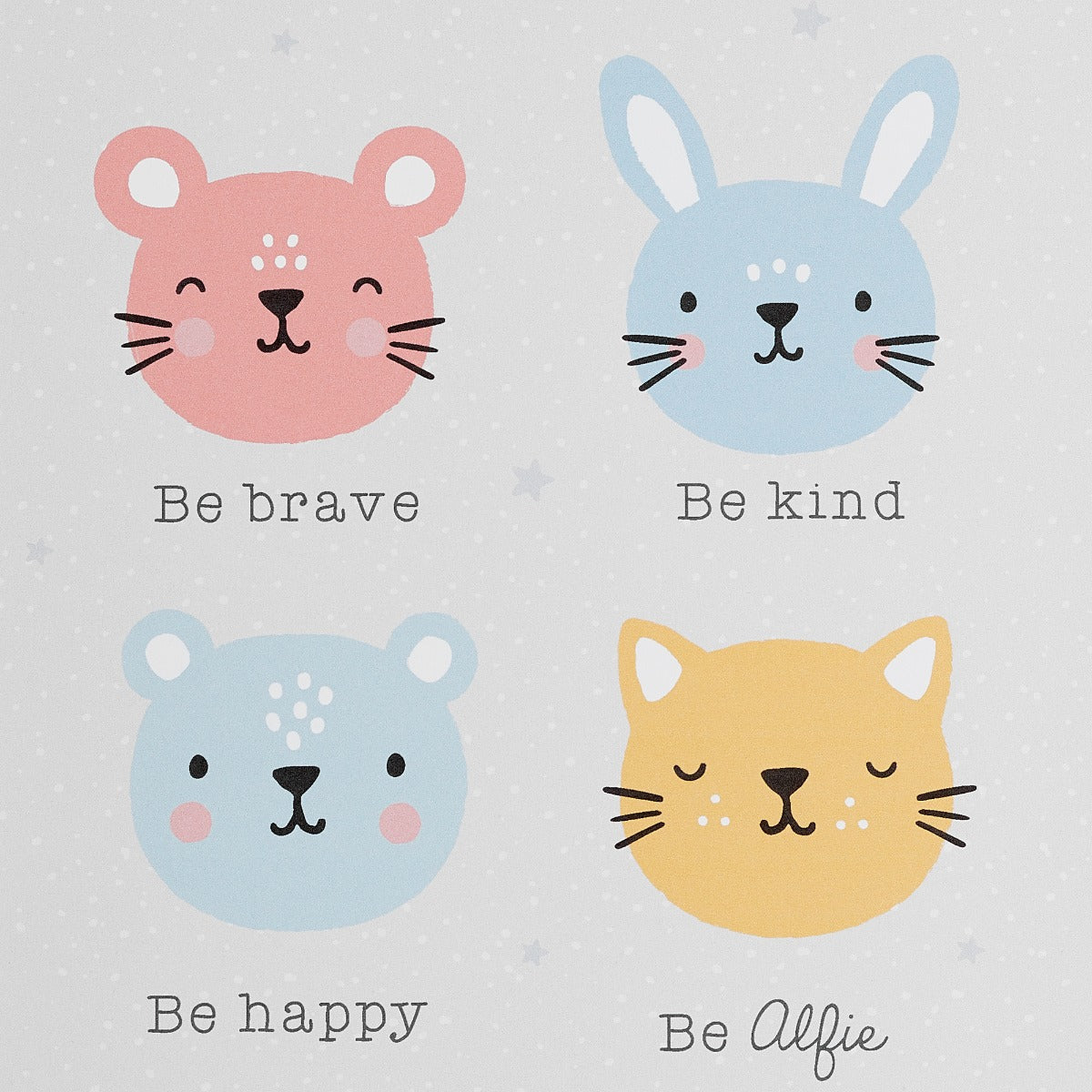 Personalised Furry Friends Children's Room Print Close Up