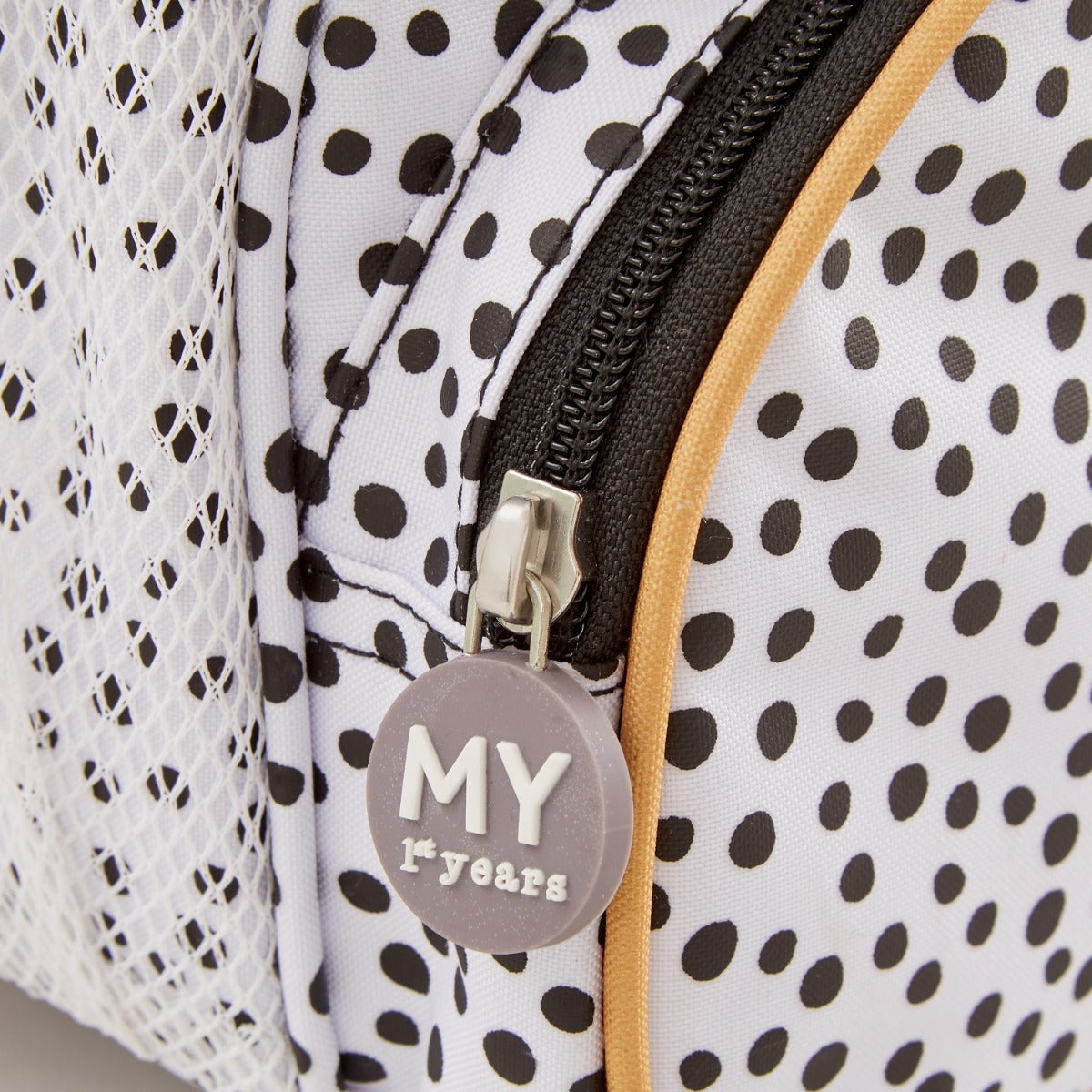 Personalised Black and White Polka Dot Mini Backpack