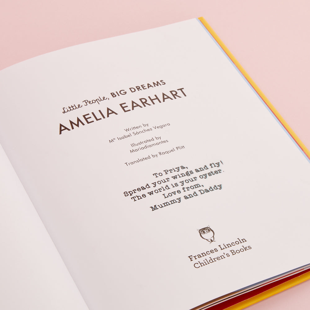 Personalised Little People, Big Dreams Amelia Earhart Book Personalised Opening Message