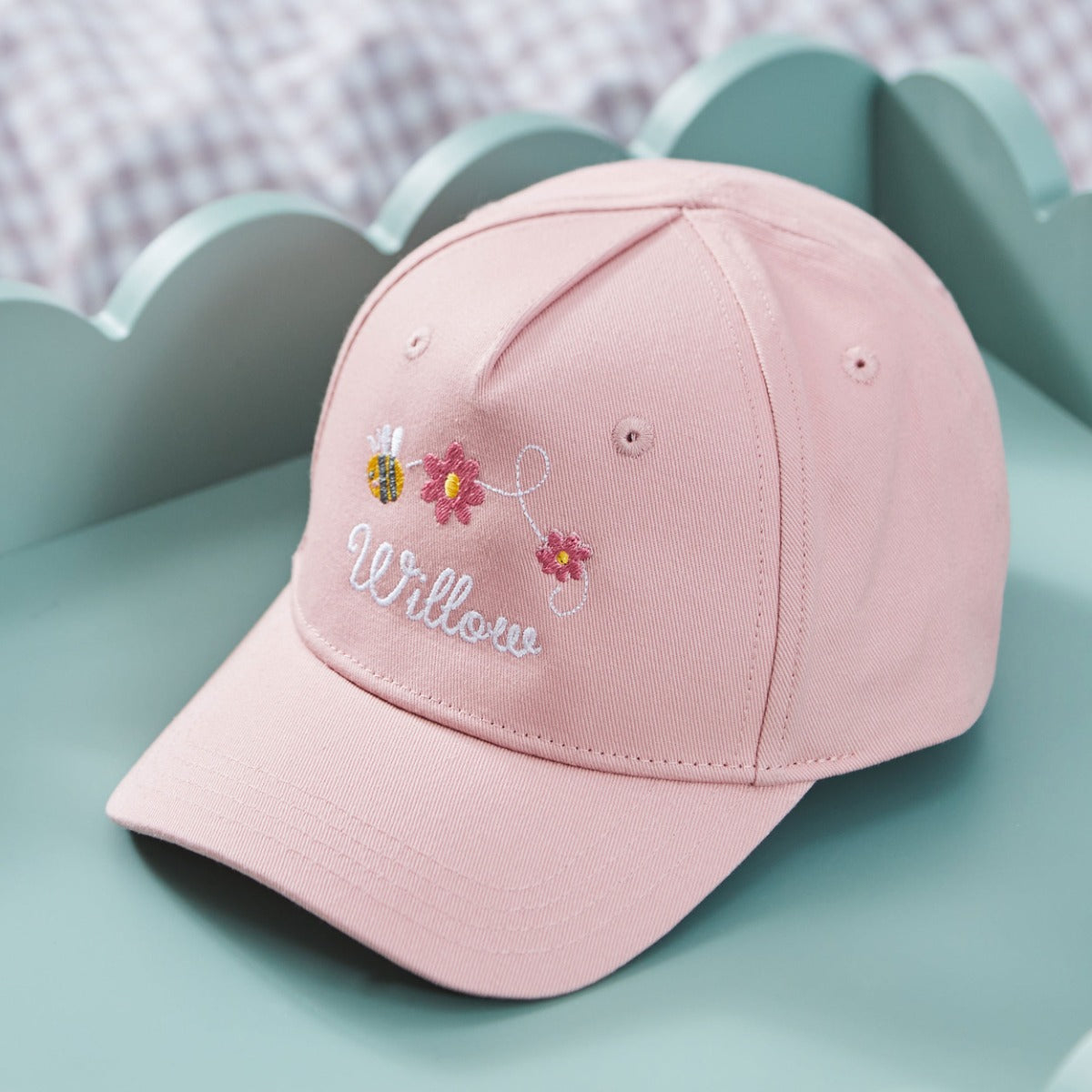 Personalised Bumblebee Baseball Cap in Pink