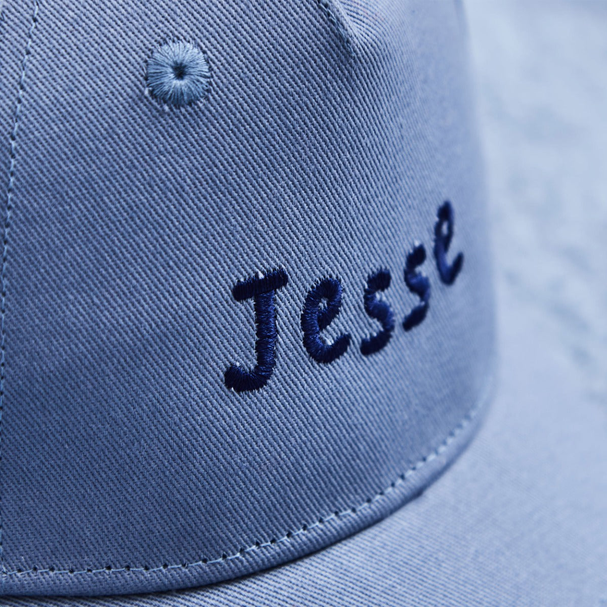 Personalised Simple Name Baseball Cap in Blue