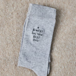 Personalised Best Dad Father's Day Light Grey Socks