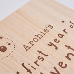 Personalised 'First Year' Wooden Scrapbook