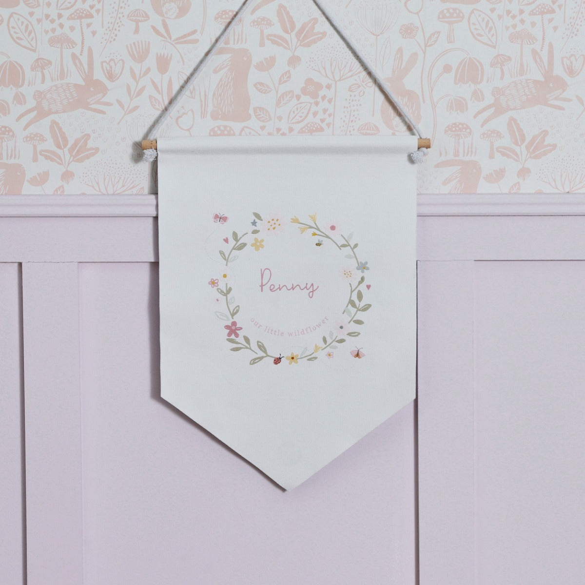 Personalised Floral Wreath Wall Hanging