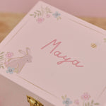 Personalised Bunny Floral Jewellery Box