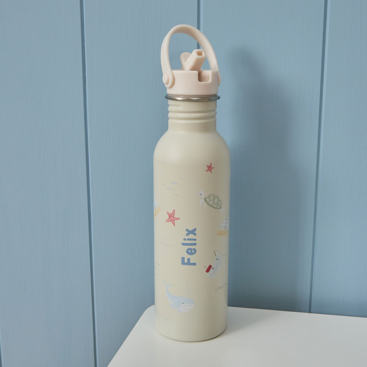 Personalised High Tide Sea Creature Neutral Water Bottle