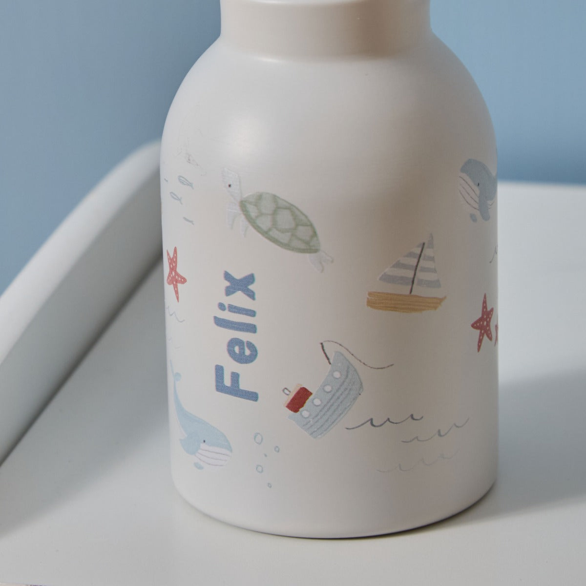 Personalised High Tide Sea Creature Neutral Water Bottle