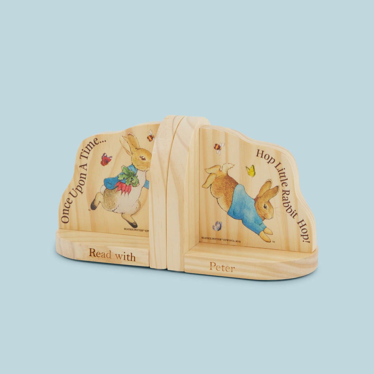 Personalised Wooden Peter Rabbit Bookends