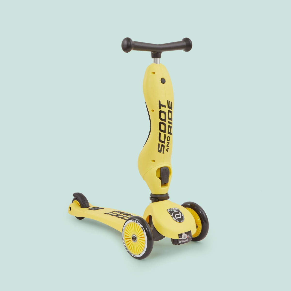 Personalised Scoot and Ride Yellow Highway Kick 1 Scooter & Helmet Gift Set