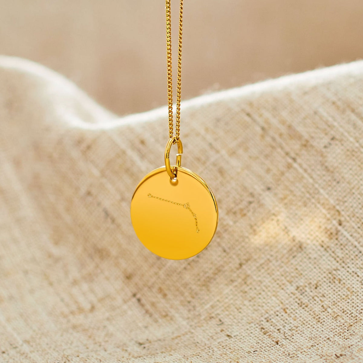 Personalised Gold Aries Adults Necklace