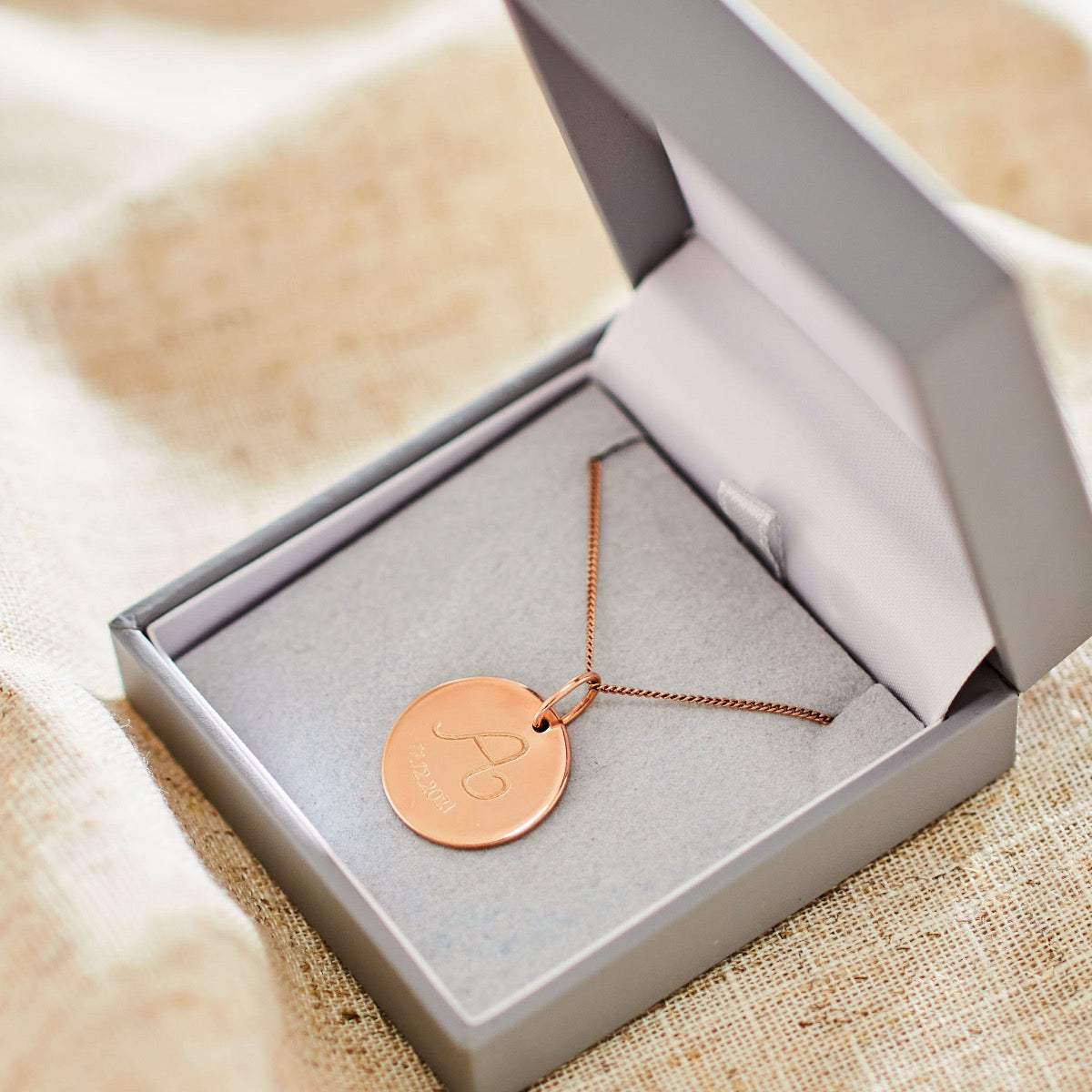 Personalised Rose Gold Round Adults Necklace