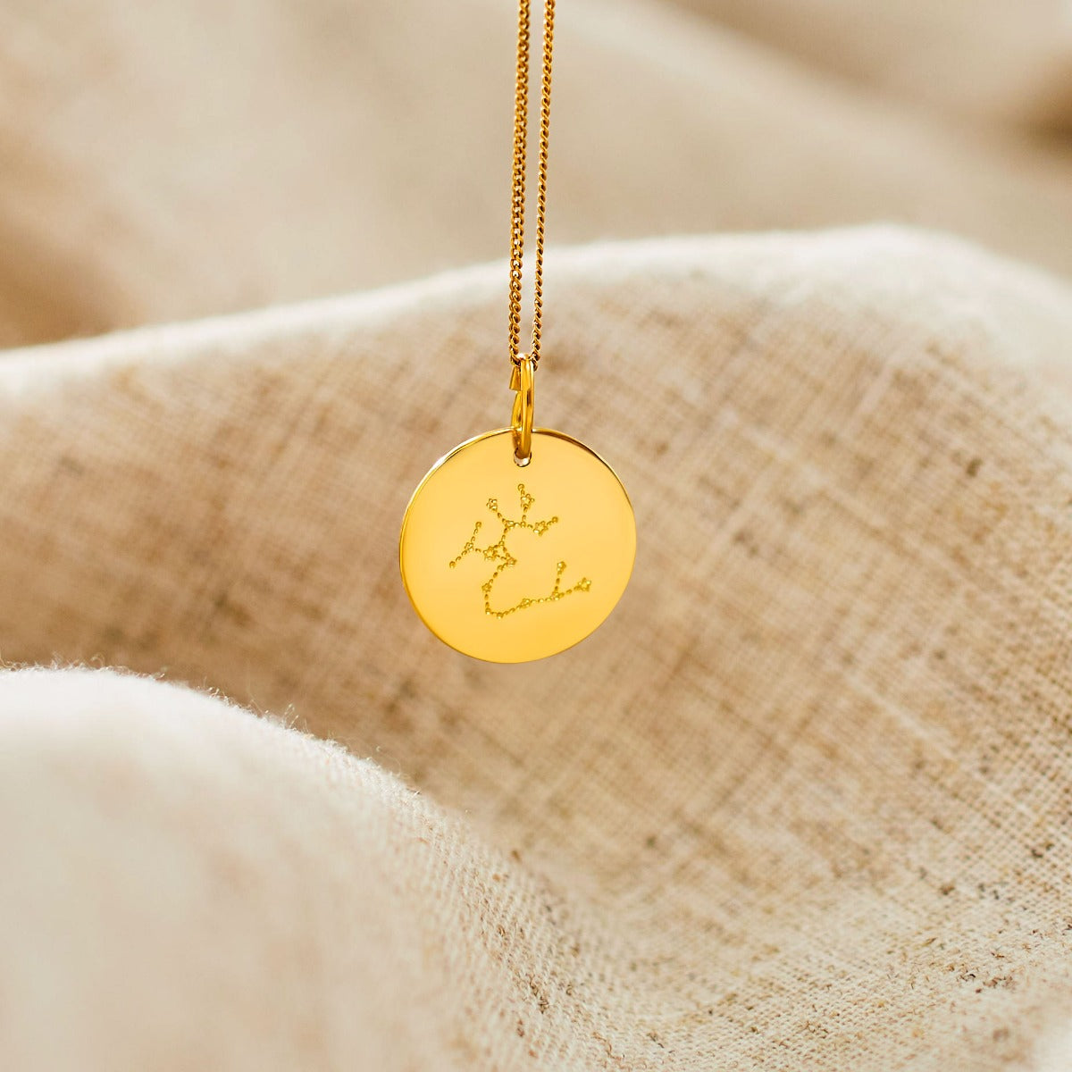 Personalised Gold Sagittarius Adults Necklace