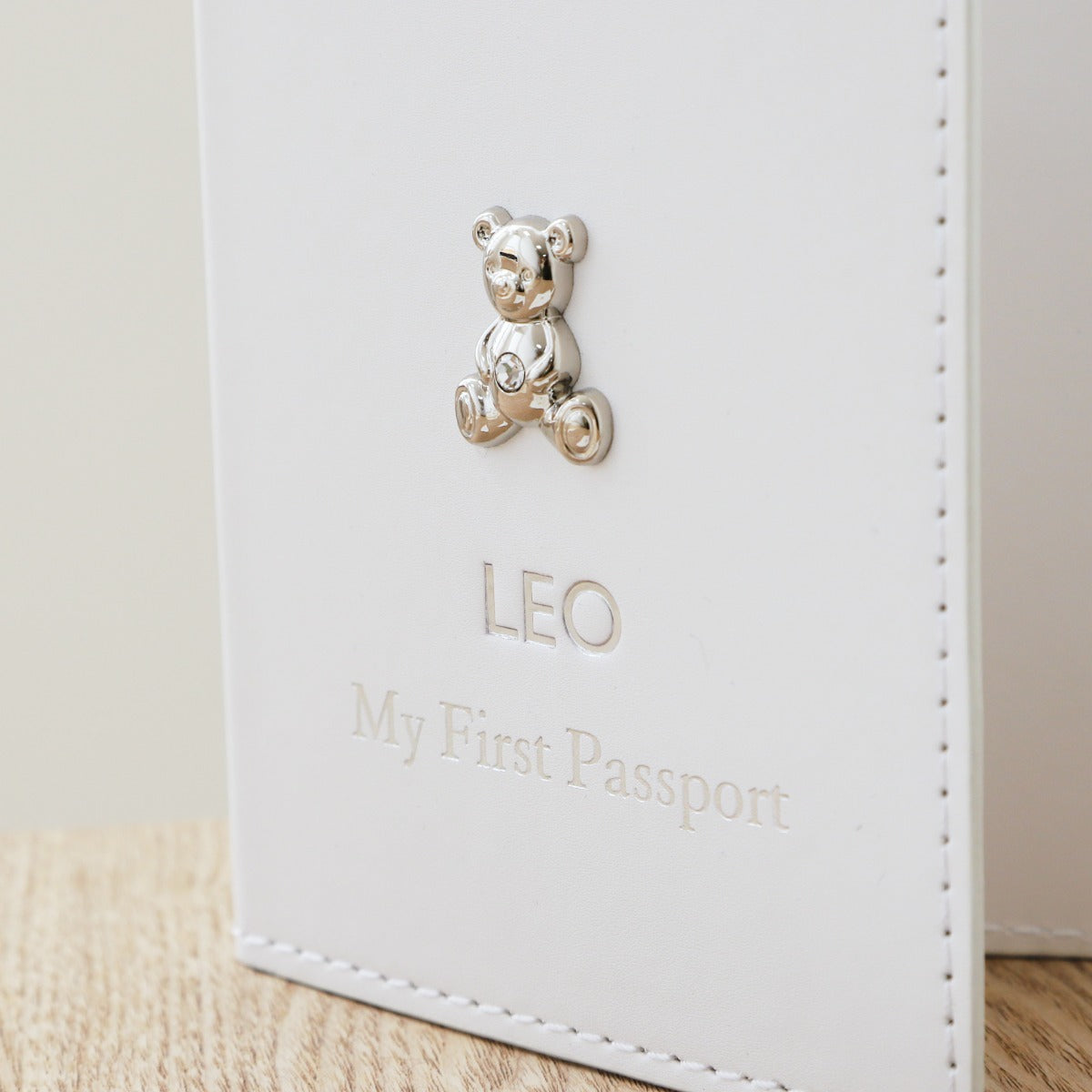 Personalised White Baby Passport Holder & Luggage Tag Set